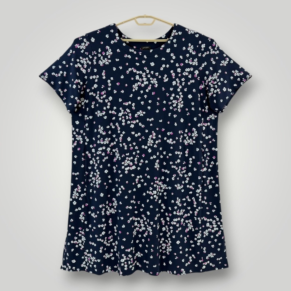 J. Jill Dress Womens 3X Blue Floral Wearever Swing Stretch Short Sleeve Jersey
